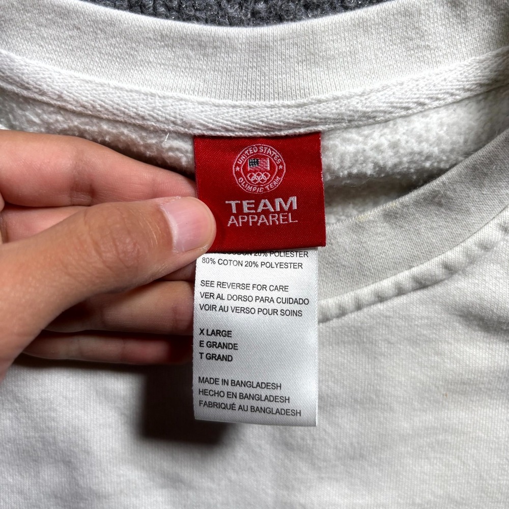 United States Olympic Sweatshirt Men's XL White Fleece Graphic Athletic Games - Picture 4 of 11
